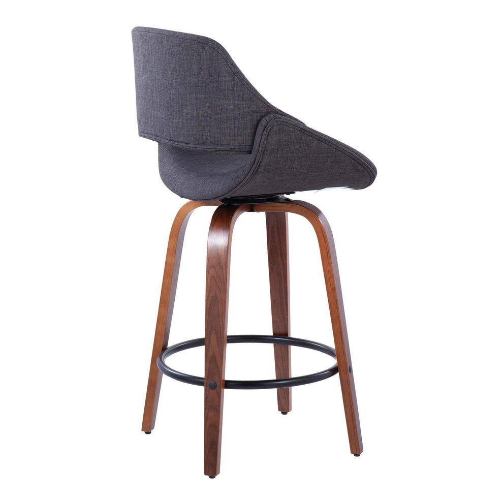 Fabrico 26" Fixed-Height Counter Stool - Set of 2 Gray Black By LumiSource | Counter Stools | Modishstore - 5