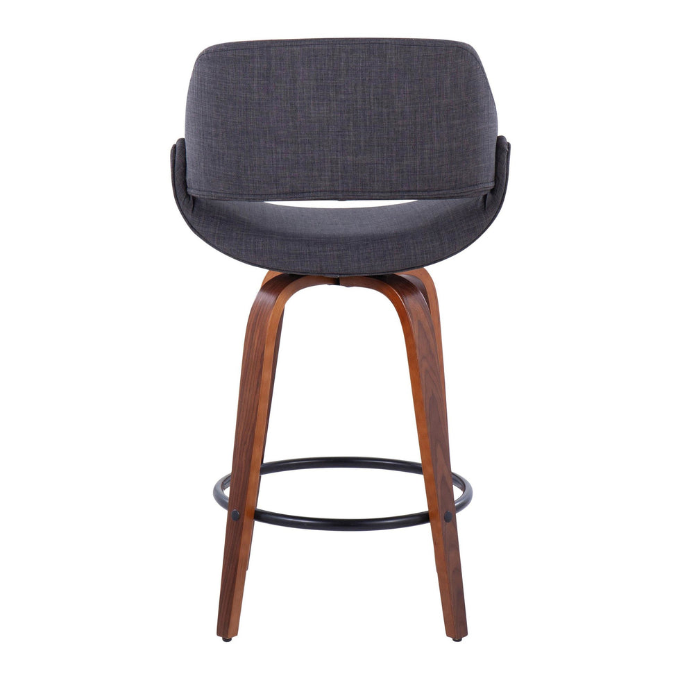 Fabrico 26" Fixed-Height Counter Stool - Set of 2 Gray Black By LumiSource | Counter Stools | Modishstore - 6