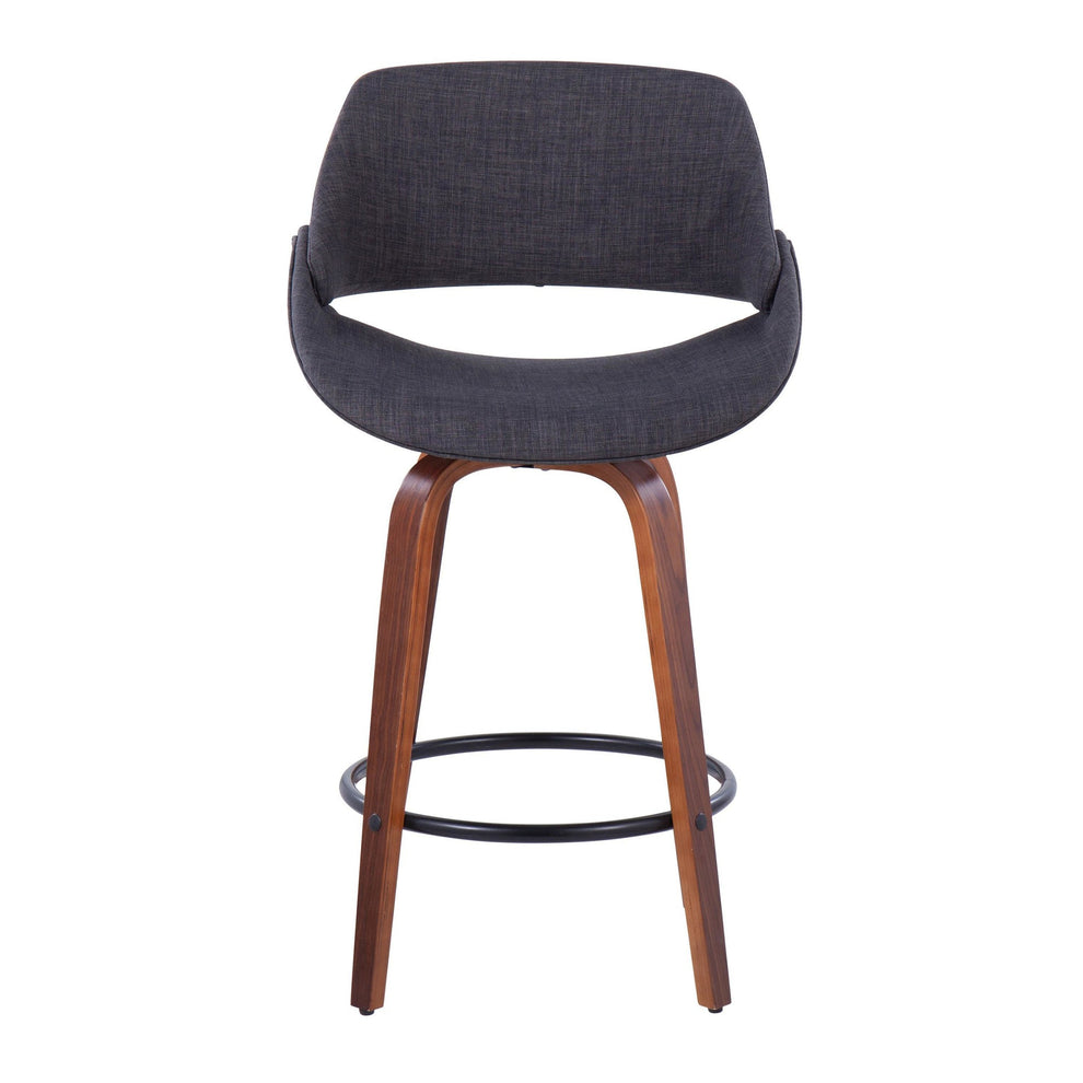 Fabrico 26" Fixed-Height Counter Stool - Set of 2 Gray Black By LumiSource | Counter Stools | Modishstore - 7