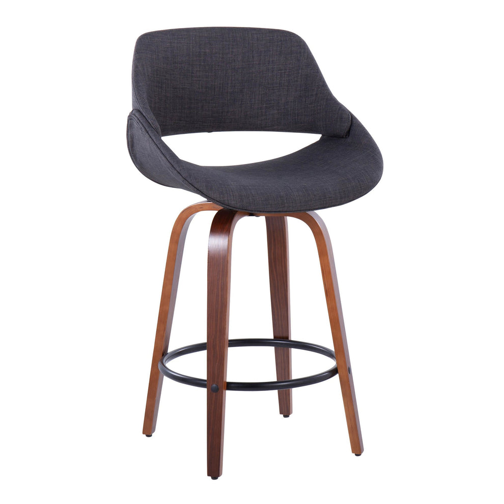 Fabrico 26" Fixed-Height Counter Stool - Set of 2 Gray Black By LumiSource | Counter Stools | Modishstore - 3