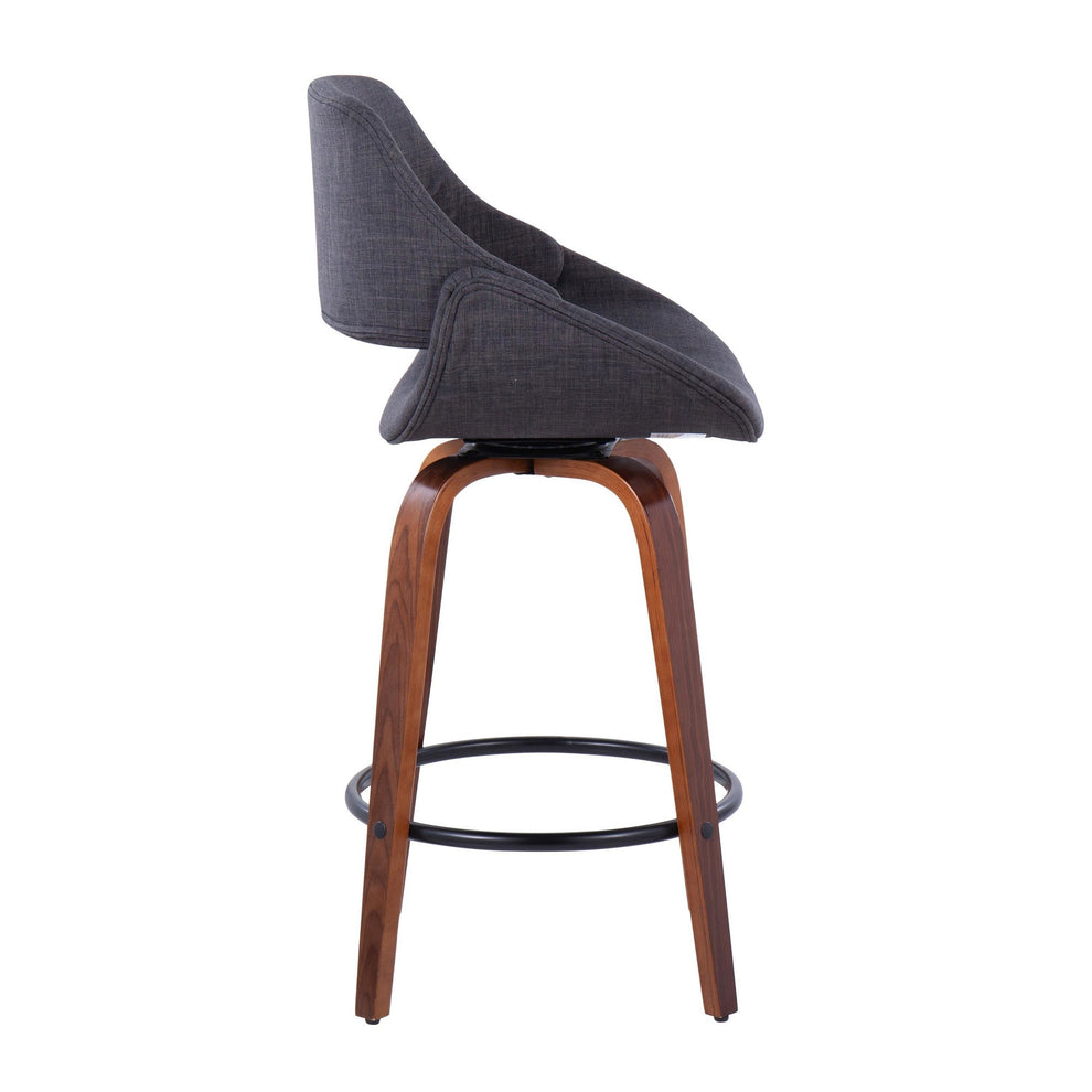 Fabrico 26" Fixed-Height Counter Stool - Set of 2 Gray Black By LumiSource | Counter Stools | Modishstore - 4
