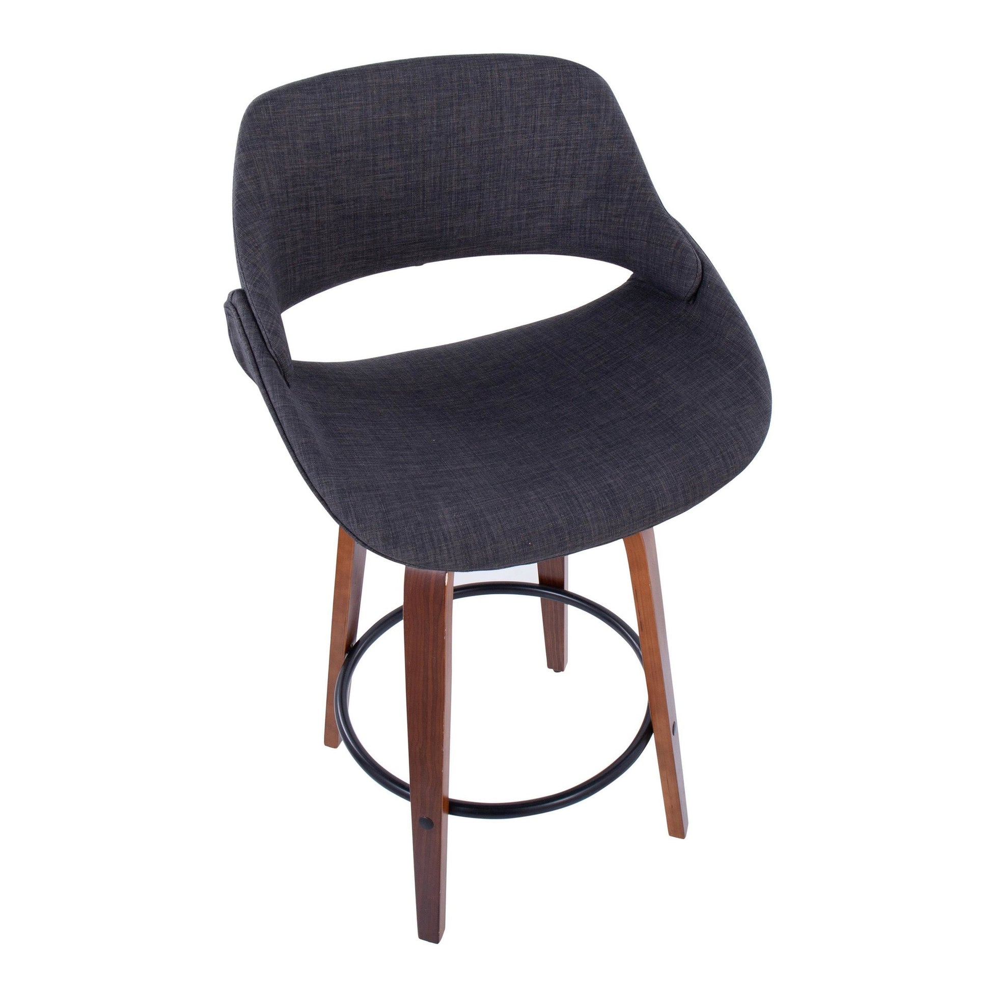 Fabrico 26" Fixed-Height Counter Stool - Set of 2 Gray Black By LumiSource | Counter Stools | Modishstore - 9