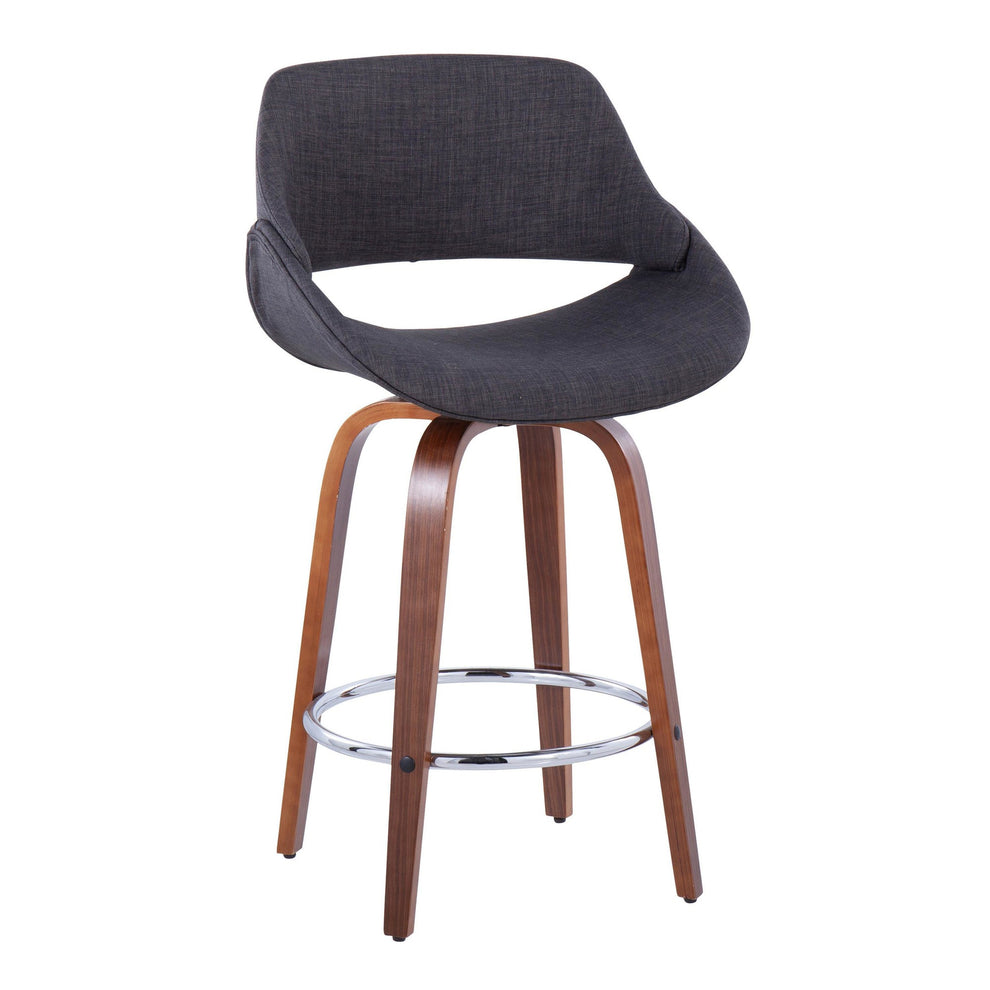 Fabrico 26" Fixed-Height Counter Stool - Set of 2 Gray Black By LumiSource | Counter Stools | Modishstore - 12