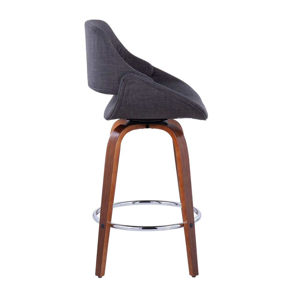 Fabrico 26" Fixed-Height Counter Stool - Set of 2 Gray Black By LumiSource | Counter Stools | Modishstore - 13