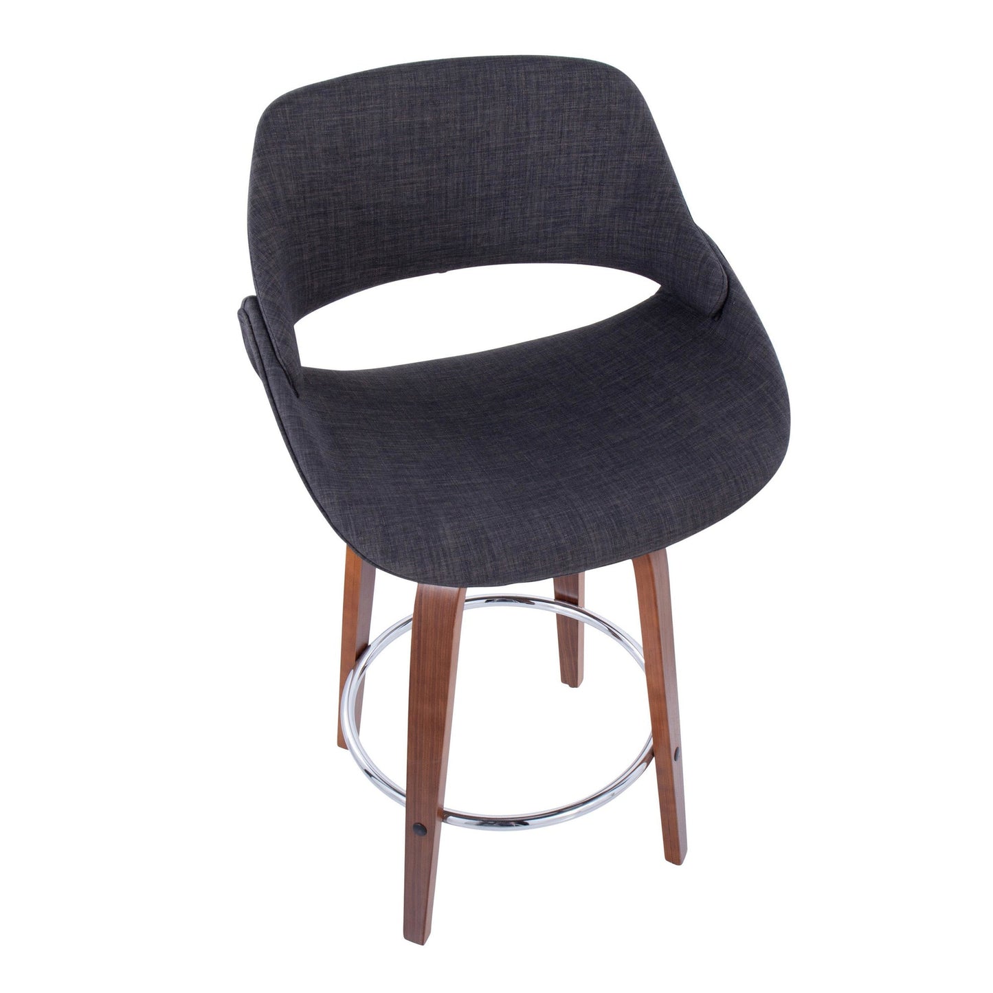 Fabrico 26" Fixed-Height Counter Stool - Set of 2 Gray Black By LumiSource | Counter Stools | Modishstore - 17