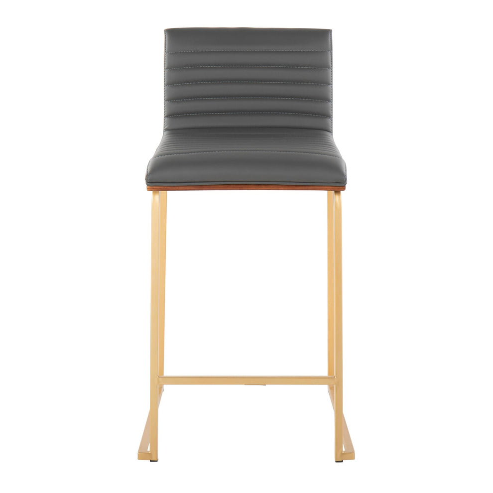 Mason Mara 26" Fixed-Height Counter Stool - Set of 2 Gray By LumiSource | Counter Stools | Modishstore - 8