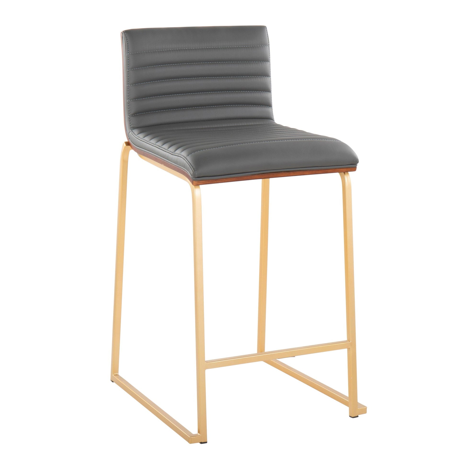 Mason Mara 26" Fixed-Height Counter Stool - Set of 2 Gray By LumiSource | Counter Stools | Modishstore - 4
