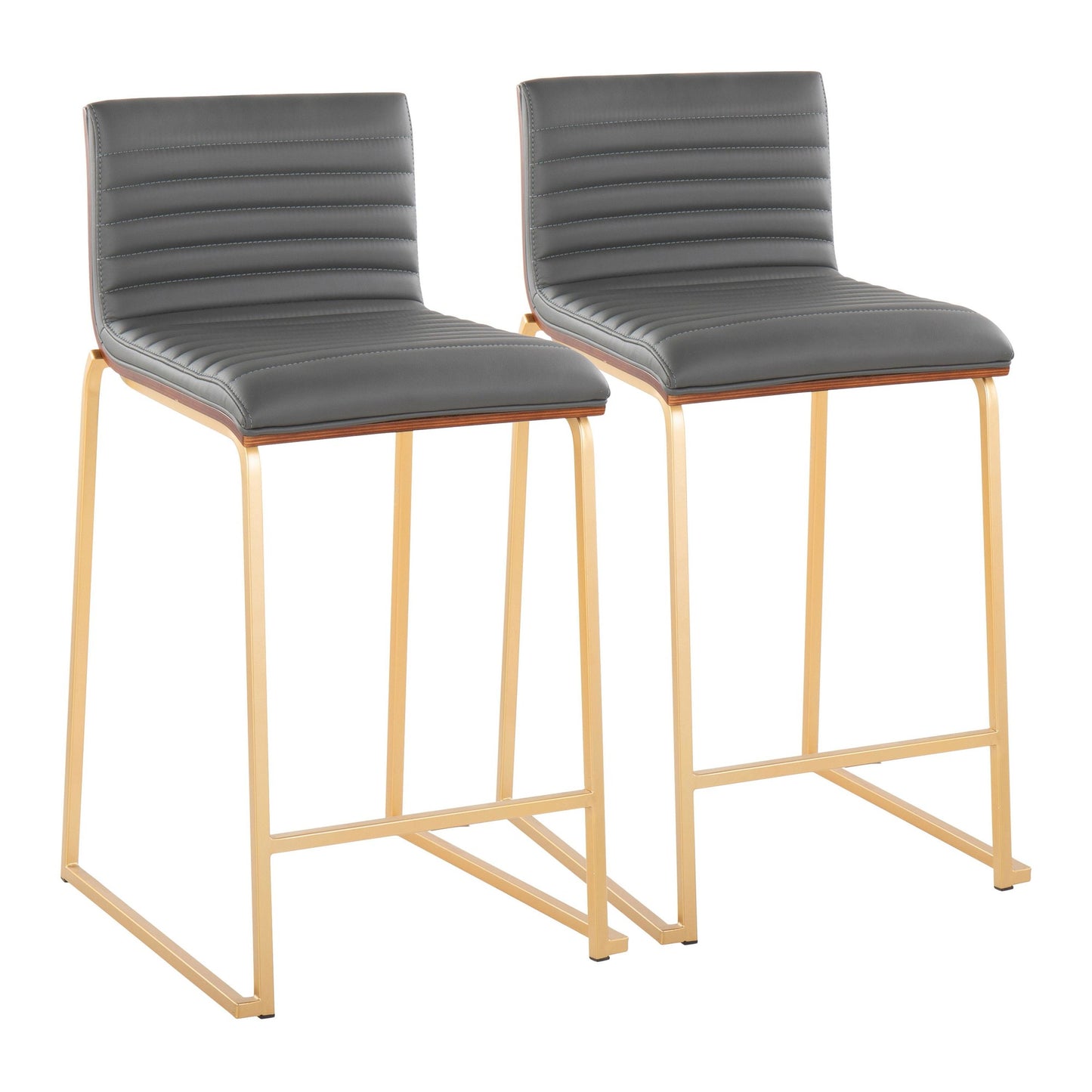 Mason Mara 26" Fixed-Height Counter Stool - Set of 2 Gray By LumiSource | Counter Stools | Modishstore - 3