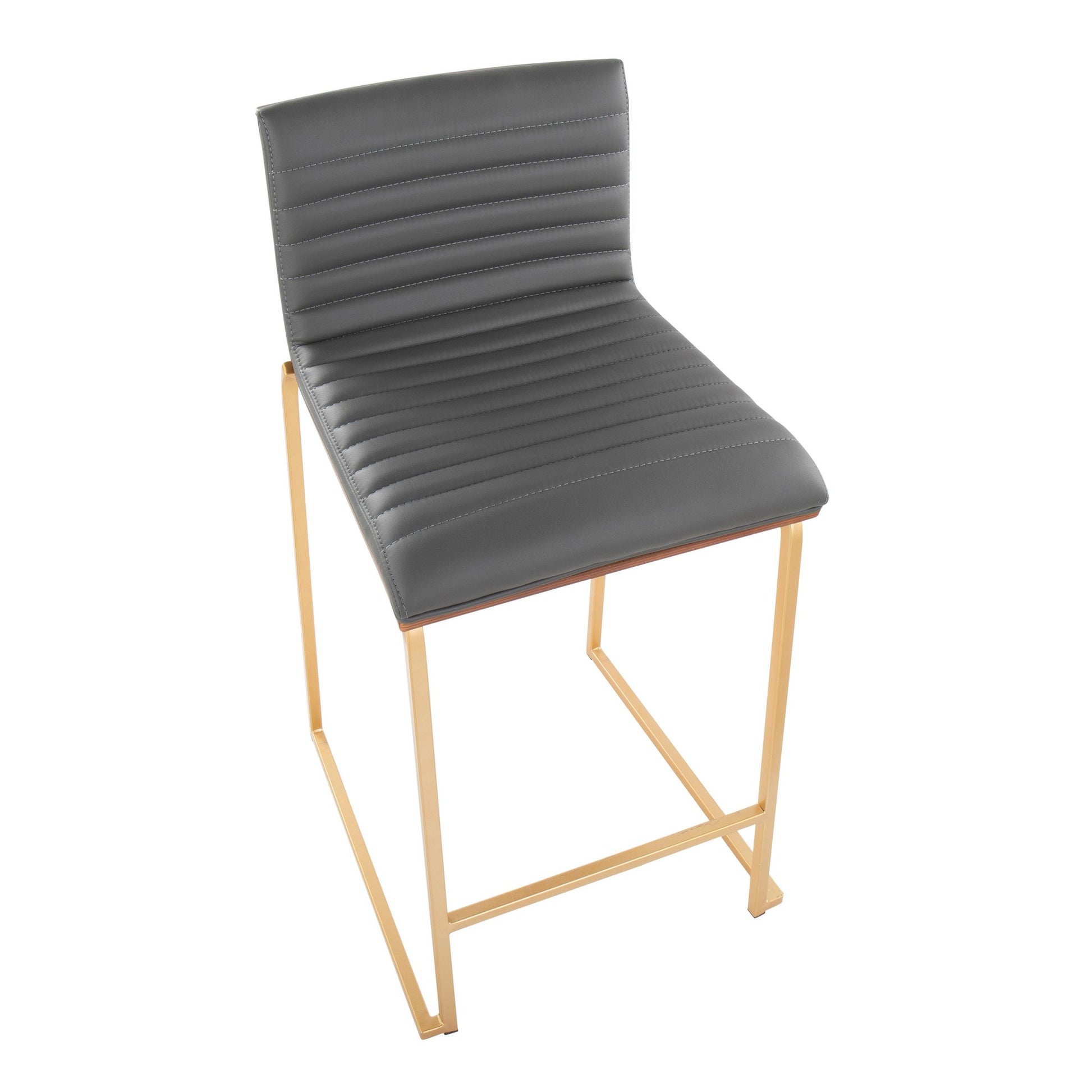 Mason Mara 26" Fixed-Height Counter Stool - Set of 2 Gray By LumiSource | Counter Stools | Modishstore - 9