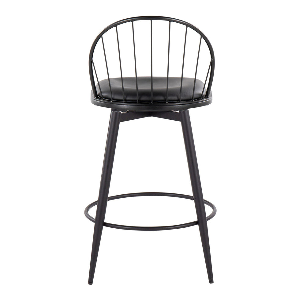Riley 26" Fixed-Height Counter Stool - Set of 2 Black By LumiSource | Counter Stools | Modishstore - 7