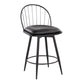 Riley 26" Fixed-Height Counter Stool - Set of 2 Black By LumiSource | Counter Stools | Modishstore - 4