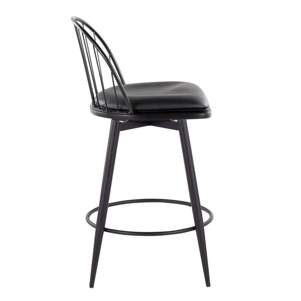 Riley 26" Fixed-Height Counter Stool - Set of 2 Black By LumiSource | Counter Stools | Modishstore - 5