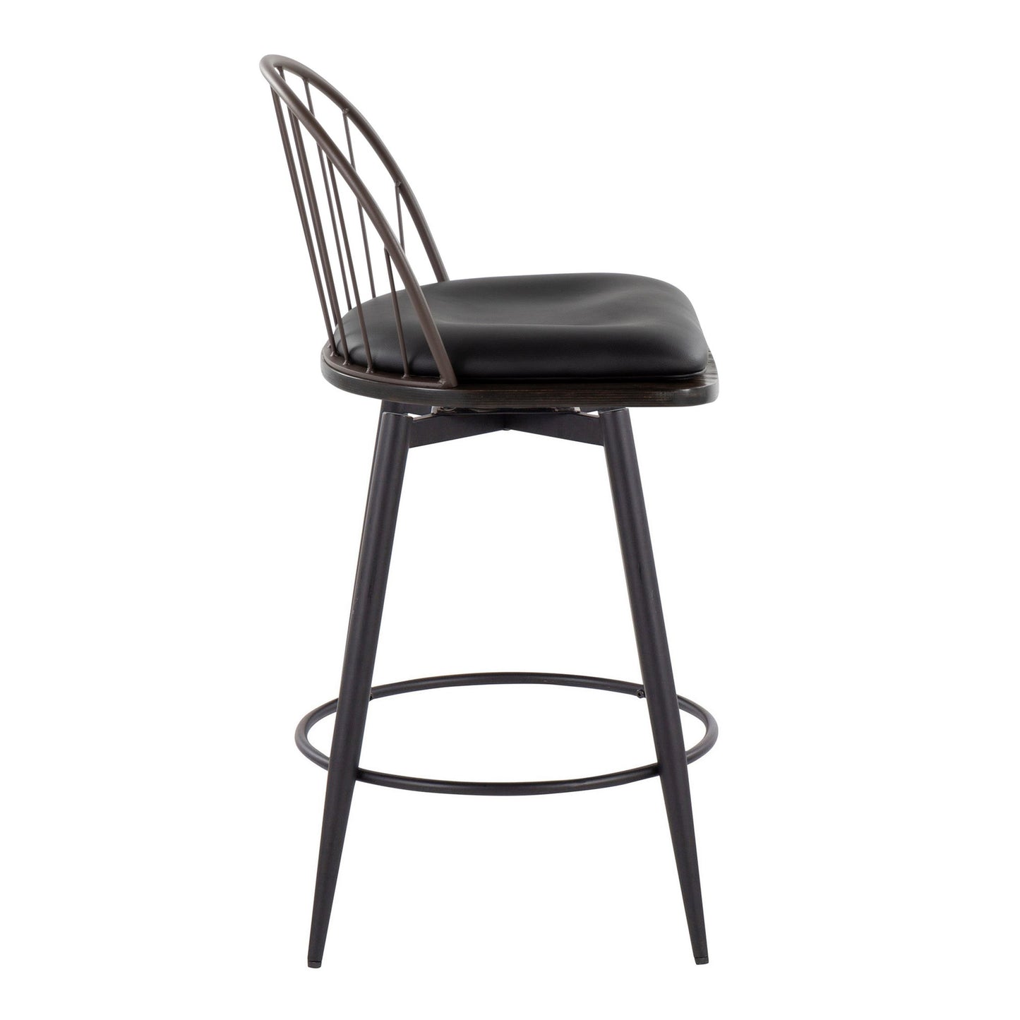 Riley 26" Fixed-Height Counter Stool - Set of 2 Black By LumiSource | Counter Stools | Modishstore - 13