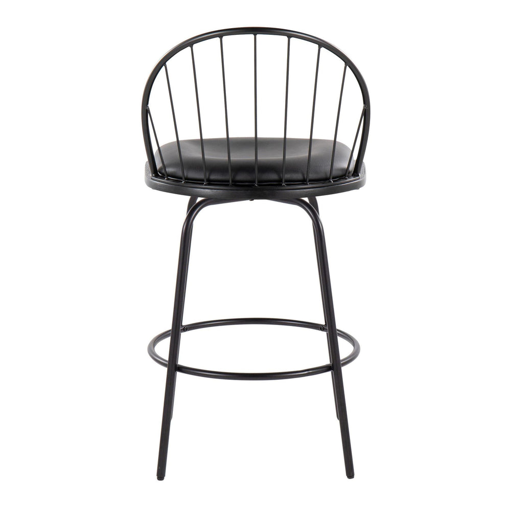 Riley Claire 26" Fixed-Height Counter Stool - Set of 2 Black By LumiSource | Counter Stools | Modishstore - 7