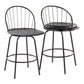 Riley Claire 26" Fixed-Height Counter Stool - Set of 2 Black By LumiSource | Counter Stools | Modishstore - 9