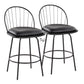 Riley Claire 26" Fixed-Height Counter Stool - Set of 2 Black By LumiSource | Counter Stools | Modishstore - 3