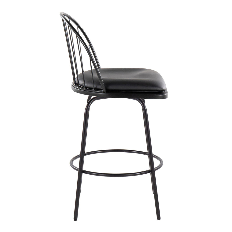 Riley Claire 26" Fixed-Height Counter Stool - Set of 2 Black By LumiSource | Counter Stools | Modishstore - 5