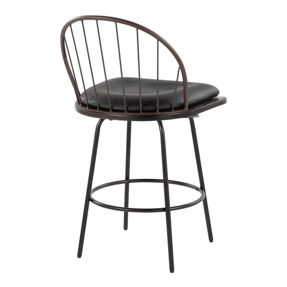 Riley Claire 26" Fixed-Height Counter Stool - Set of 2 Black By LumiSource | Counter Stools | Modishstore - 15