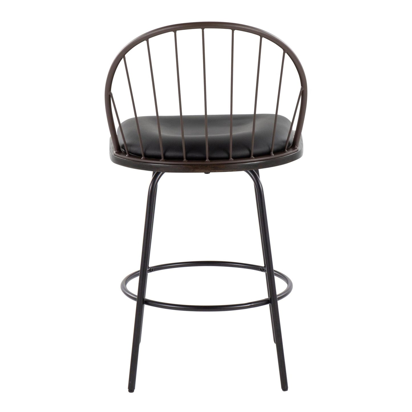 Riley Claire 26" Fixed-Height Counter Stool - Set of 2 Black By LumiSource | Counter Stools | Modishstore - 16