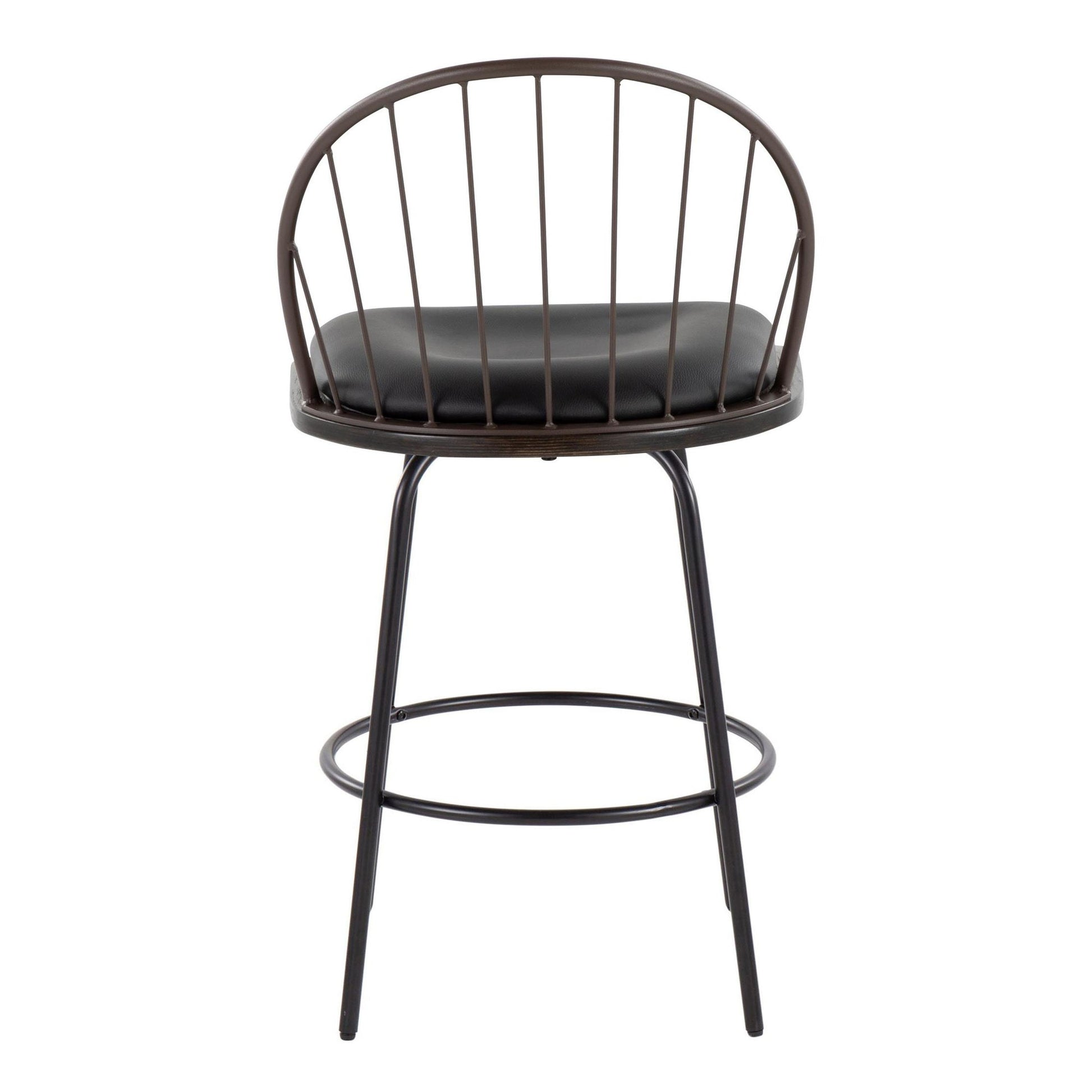 Riley Claire 26" Fixed-Height Counter Stool - Set of 2 Black By LumiSource | Counter Stools | Modishstore - 16