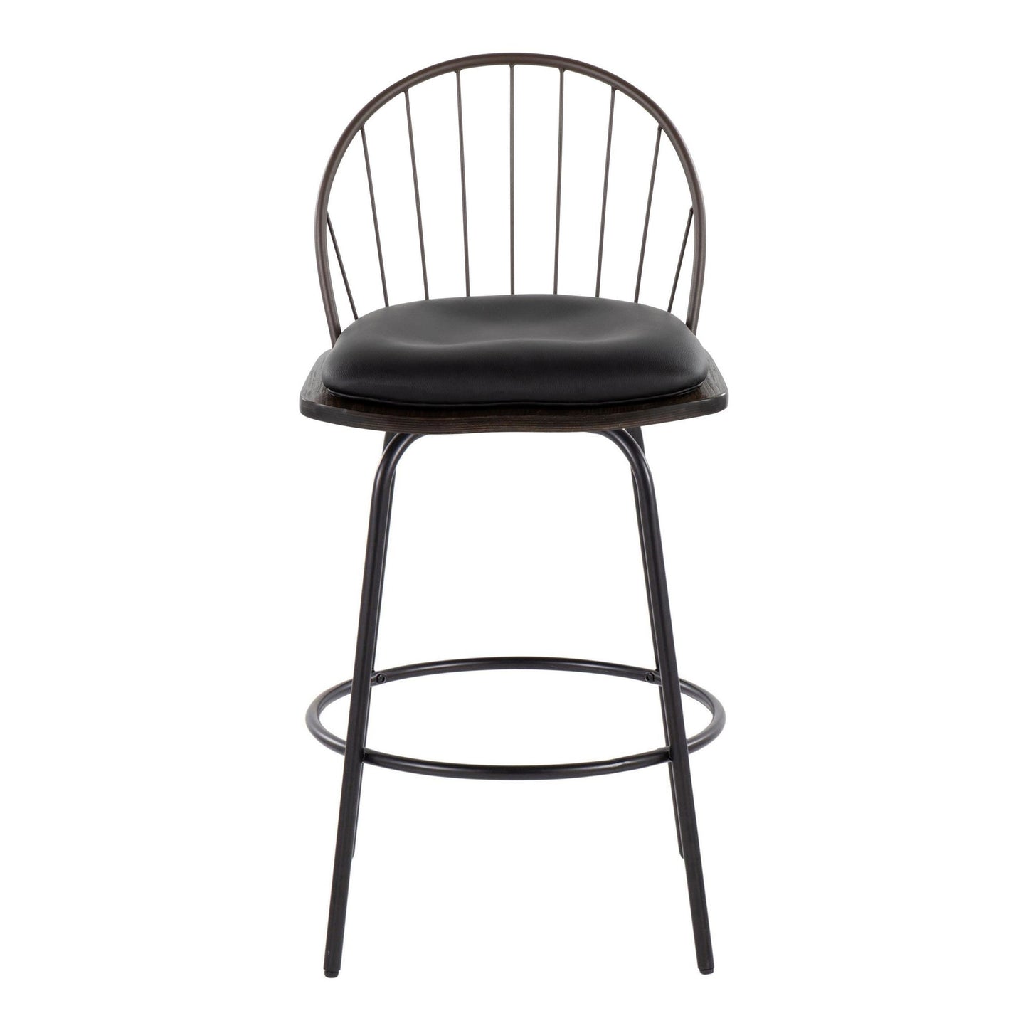 Riley Claire 26" Fixed-Height Counter Stool - Set of 2 Black By LumiSource | Counter Stools | Modishstore - 17