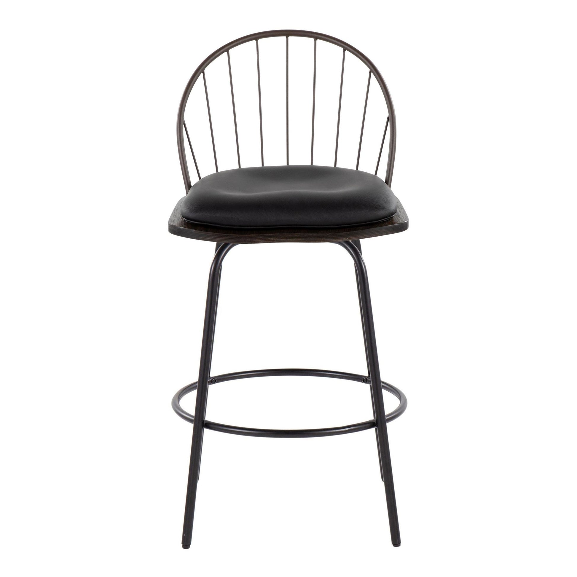 Riley Claire 26" Fixed-Height Counter Stool - Set of 2 Black By LumiSource | Counter Stools | Modishstore - 17