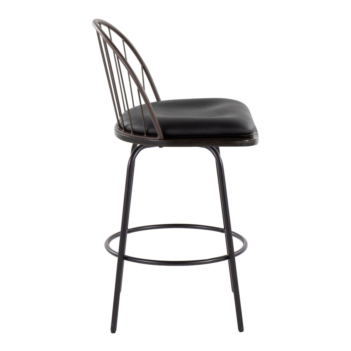 Riley Claire 26" Fixed-Height Counter Stool - Set of 2 Black By LumiSource | Counter Stools | Modishstore - 14