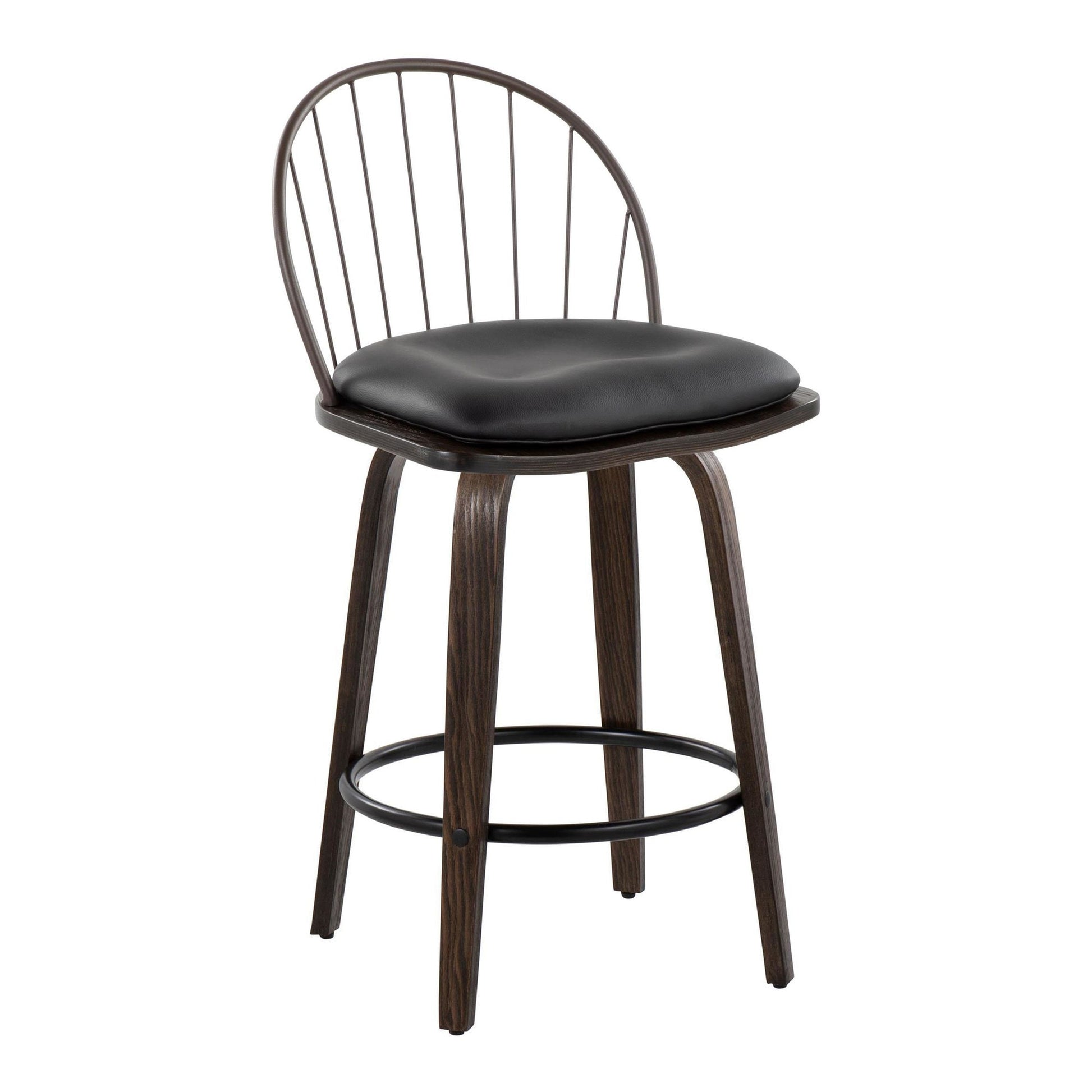 Riley 26" Fixed-Height Counter Stool - Set of 2 Black By LumiSource | Counter Stools | Modishstore - 8