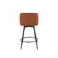 Toriano 26" Contemporary Fixed Height Counter Stool with Swivel in Camel Faux Leather and Black Metal with Round Footrest By LumiSource - Set of 2 | Counter Stools | Modishstore - 6