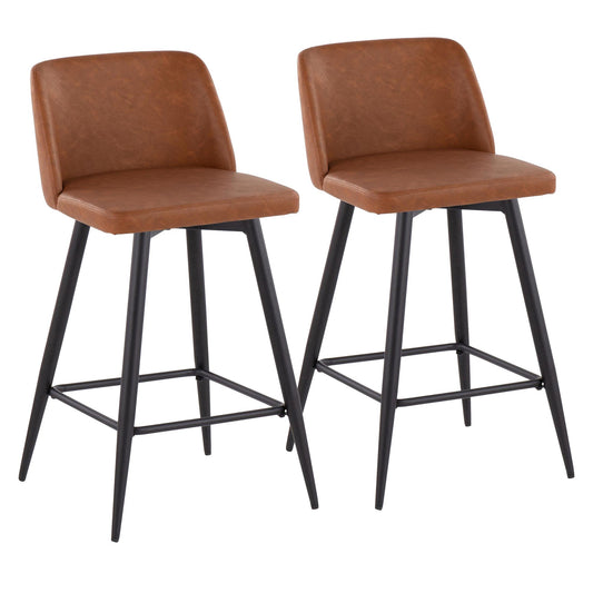 Toriano 26" Contemporary Fixed Height Counter Stool with By LumiSource - Set of 2 | Counter Stools | Modishstore