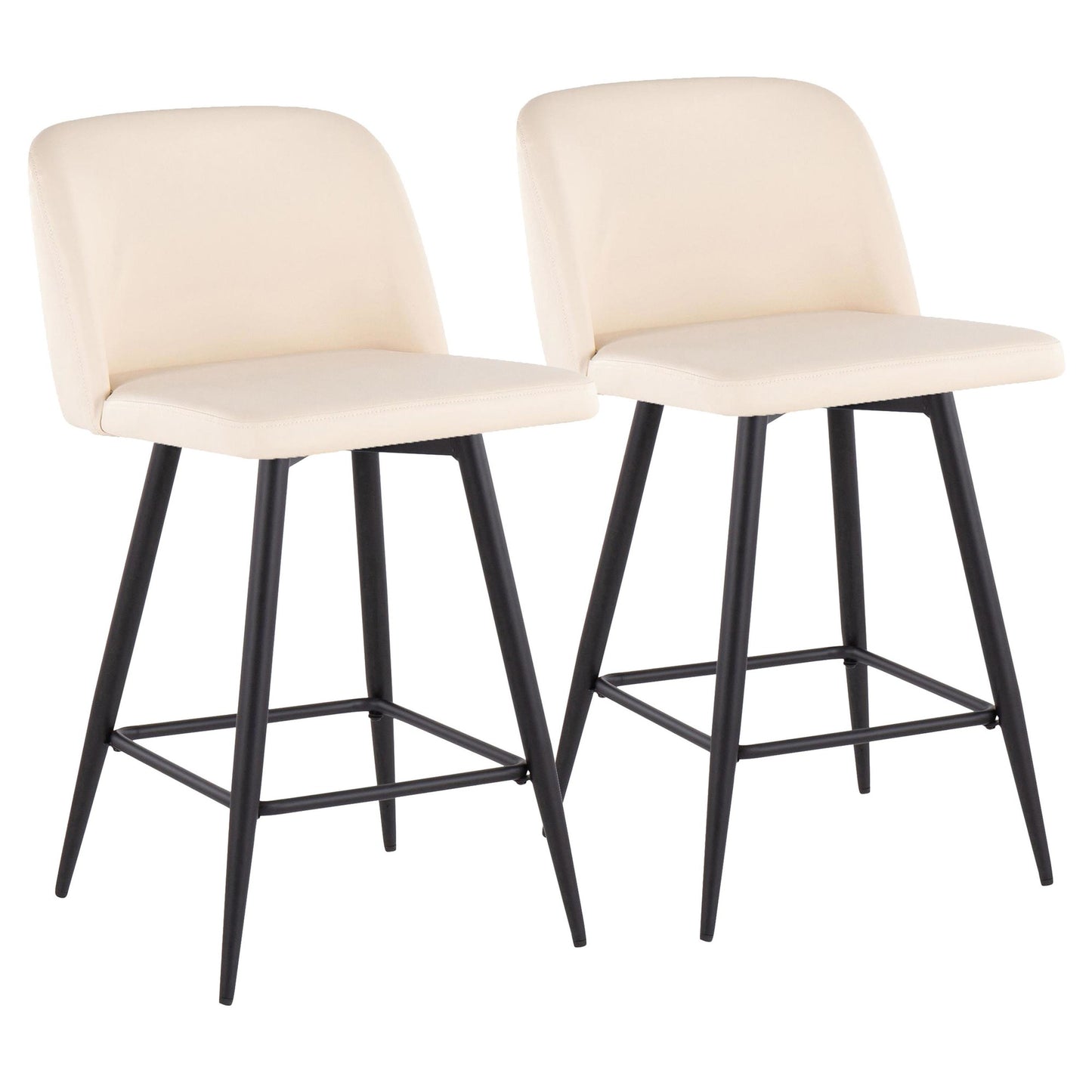 Toriano 26" Contemporary Fixed Height Counter Stool with By LumiSource - Set of 2 | Counter Stools | Modishstore - 7