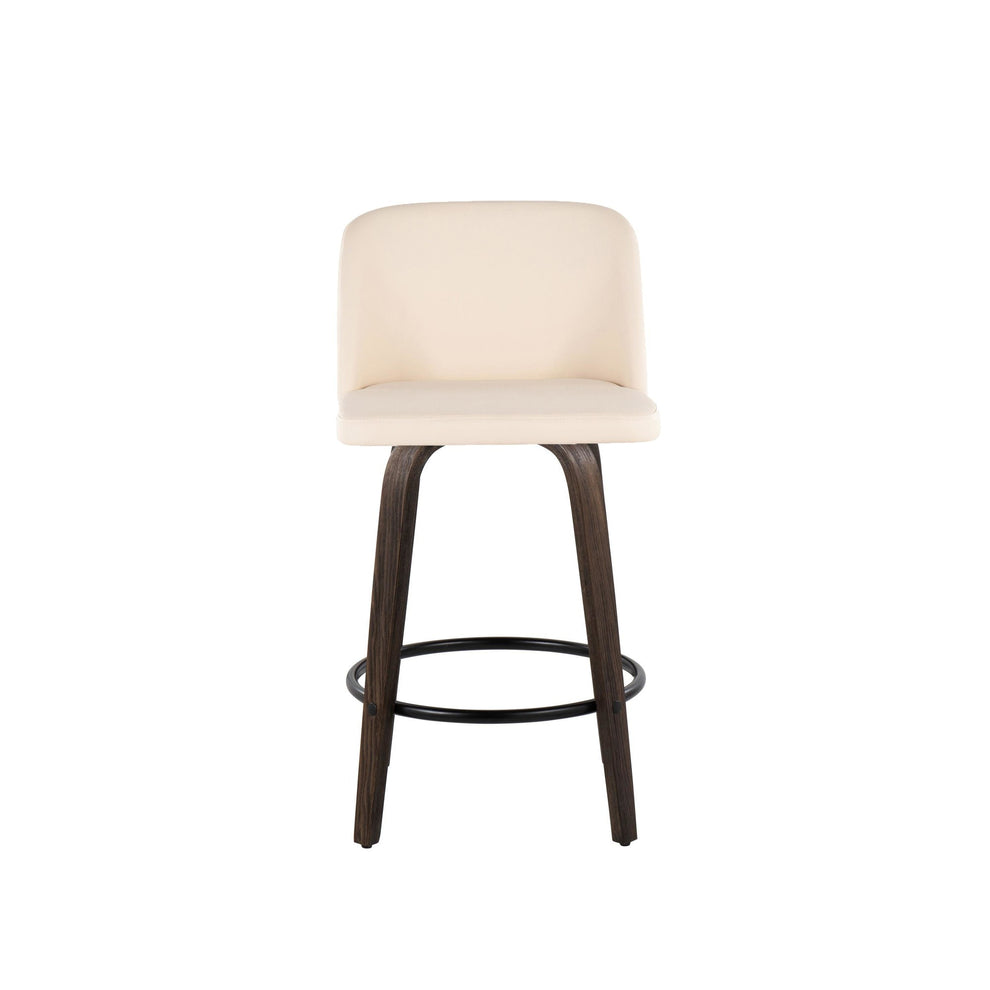 Toriano 26" Mid-Century Modern Fixed Height Counter Stool By LumiSource - Set of 2 | Counter Stools | Modishstore - 2