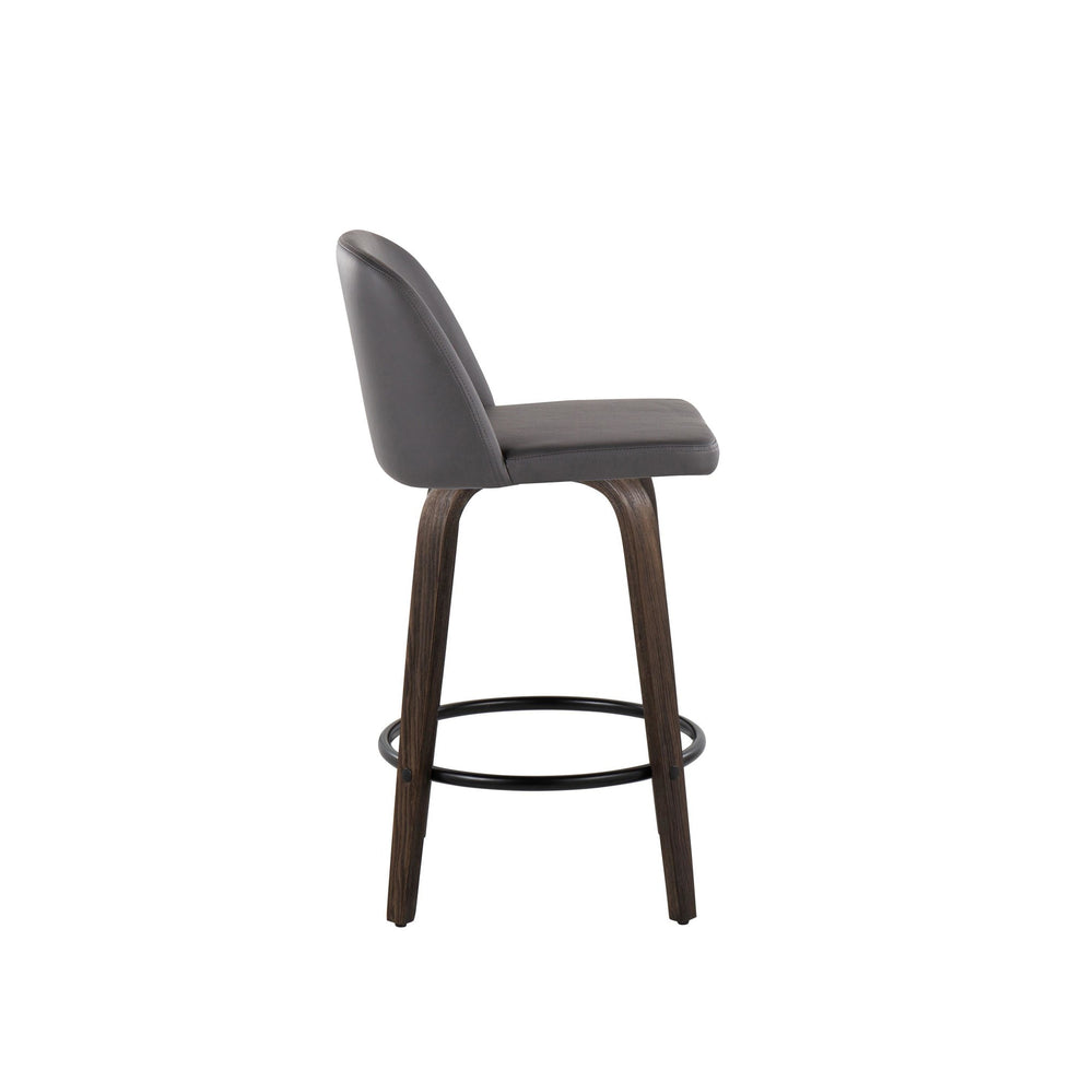 Toriano 26" Mid-Century Modern Fixed Height Counter Stool By LumiSource - Set of 2 | Counter Stools | Modishstore - 12