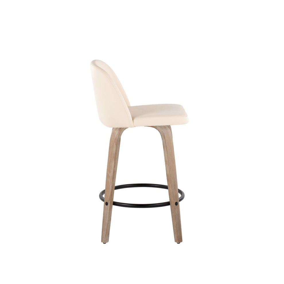 Toriano 26" Mid-Century Modern Fixed Height Counter Stool By LumiSource - Set of 2 | Counter Stools | Modishstore - 25
