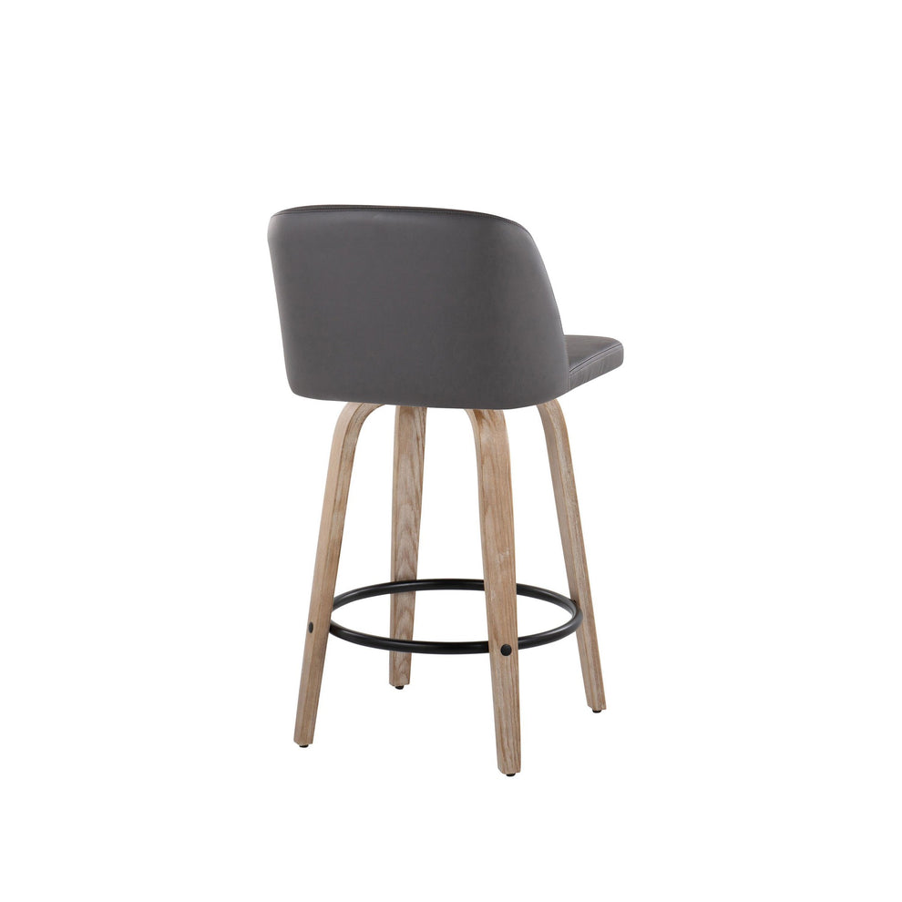 Toriano 26" Mid-Century Modern Fixed Height Counter Stool By LumiSource - Set of 2 | Counter Stools | Modishstore - 33