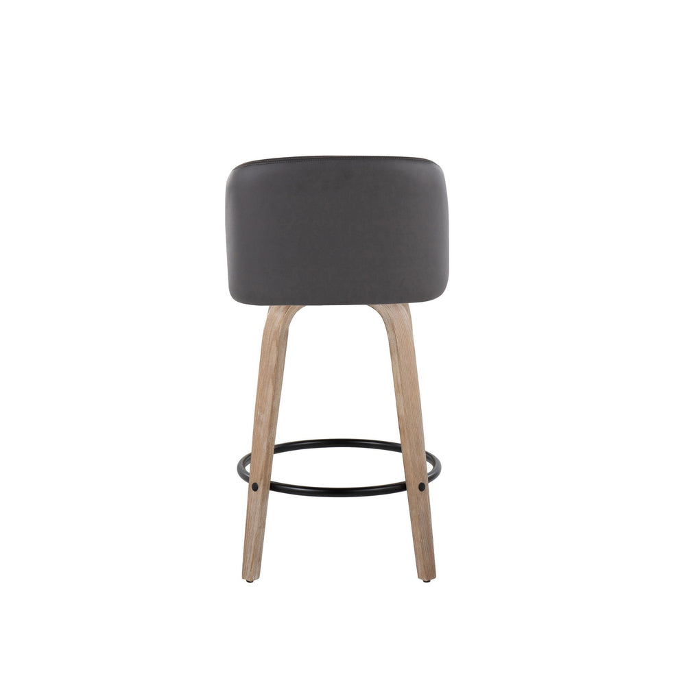 Toriano 26" Mid-Century Modern Fixed Height Counter Stool By LumiSource - Set of 2 | Counter Stools | Modishstore - 34