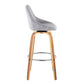 Diana 30" Contemporary Fixed-Height Barstool with Swivel in Zebra Wood and Blue Corduroy Fabric with Round Chrome Footrest By LumiSource - Set of 2 | Bar Stools | Modishstore - 14