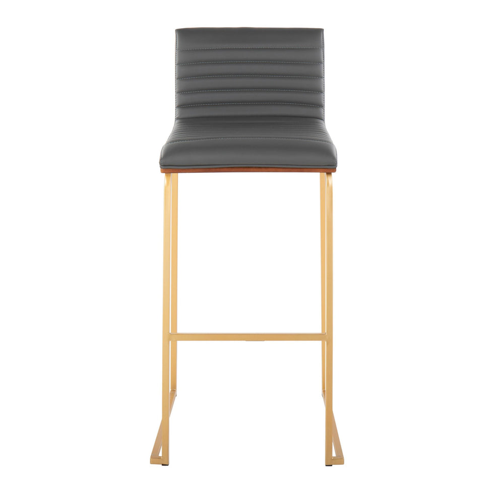 Mason Mara 30" Fixed-Height Barstool - Set of 2 Gray By LumiSource | Bar Stools | Modishstore - 8