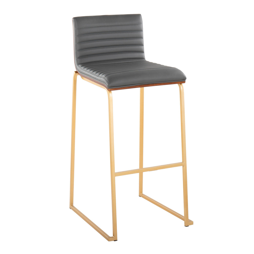 Mason Mara 30" Fixed-Height Barstool - Set of 2 Gray By LumiSource | Bar Stools | Modishstore - 4