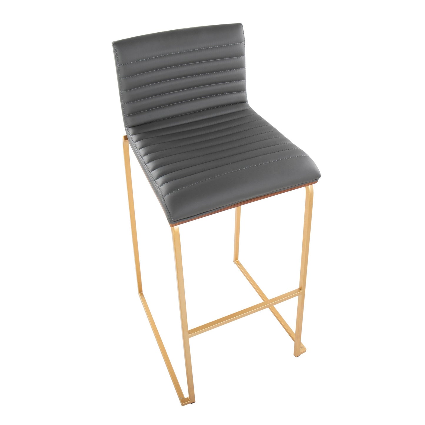 Mason Mara 30" Fixed-Height Barstool - Set of 2 Gray By LumiSource | Bar Stools | Modishstore - 9