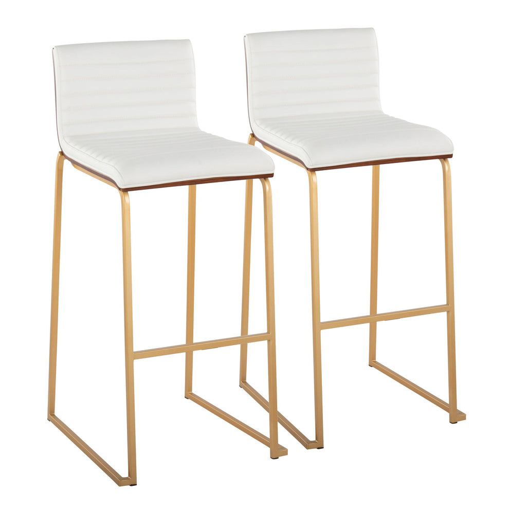 Mason Mara 30" Fixed-Height Barstool - Set of 2 Gray By LumiSource | Bar Stools | Modishstore - 12