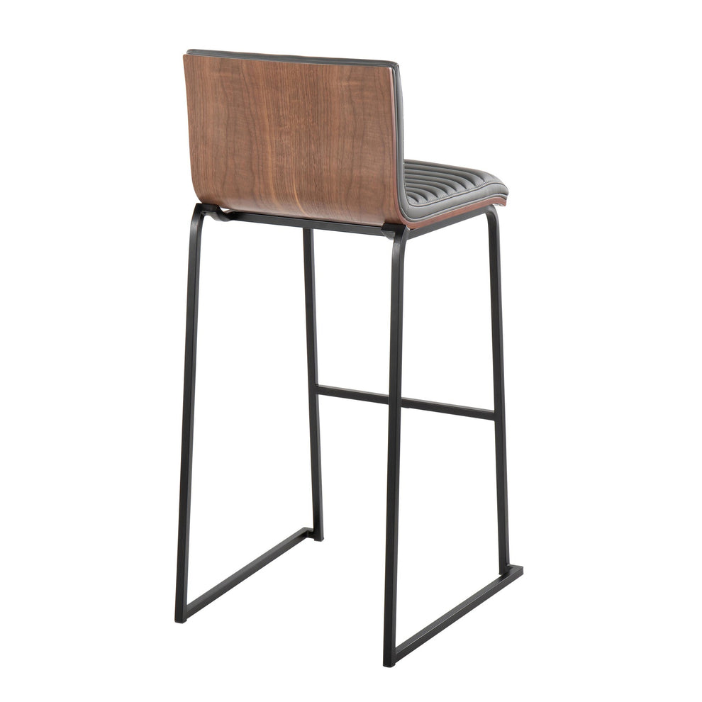 Mason Mara 30" Fixed-Height Barstool - Set of 2 Gray By LumiSource | Bar Stools | Modishstore - 6