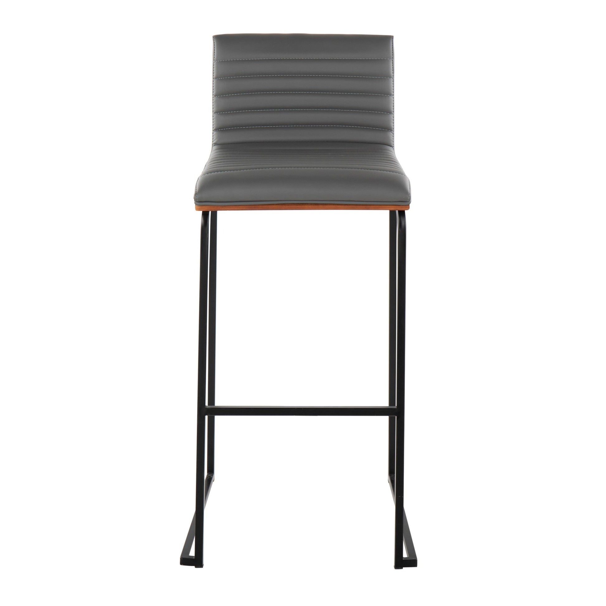 Mason Mara 30" Fixed-Height Barstool - Set of 2 Gray By LumiSource | Bar Stools | Modishstore - 8