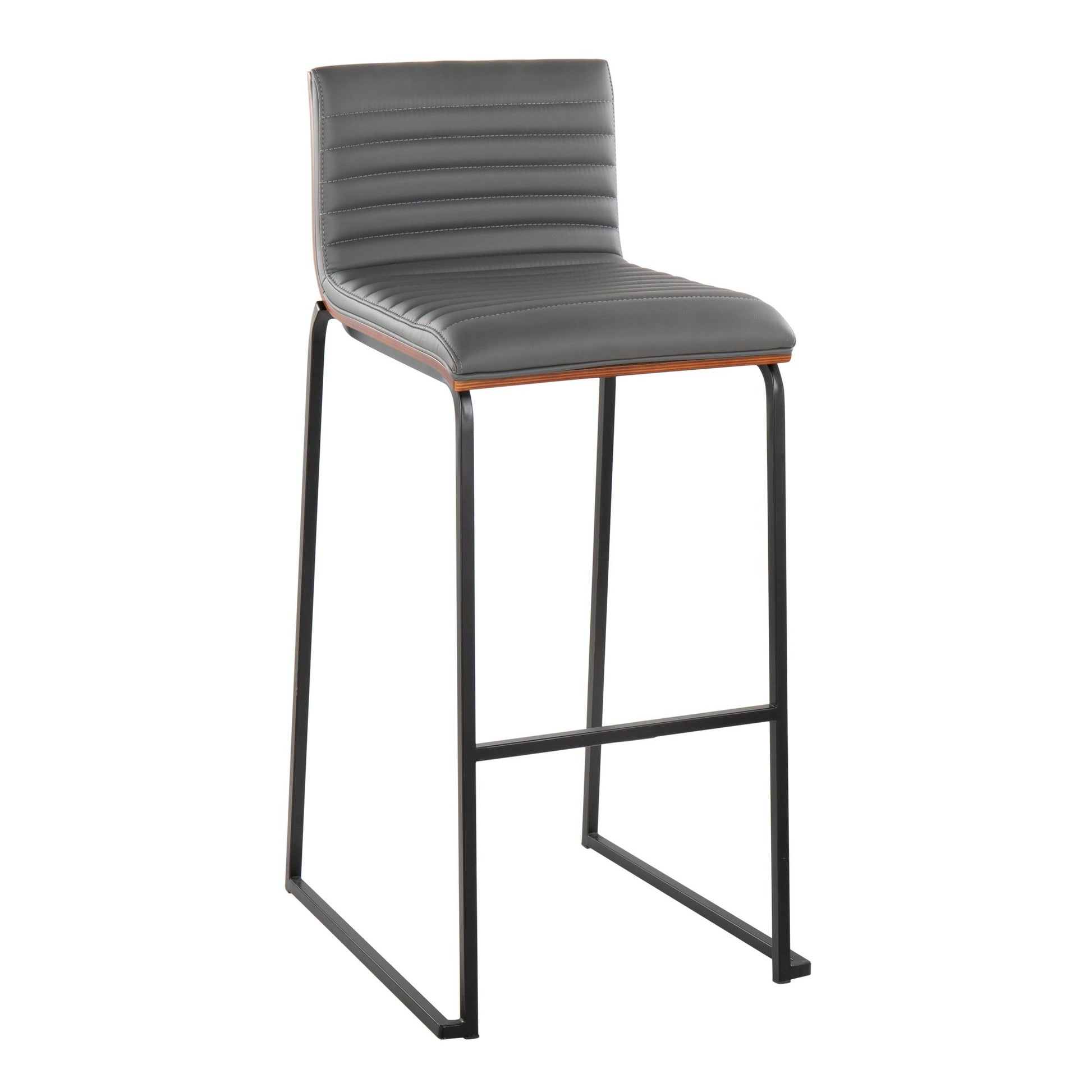 Mason Mara 30" Fixed-Height Barstool - Set of 2 Gray By LumiSource | Bar Stools | Modishstore - 4