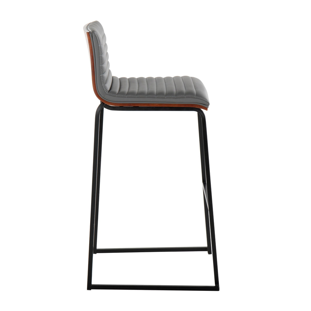 Mason Mara 30" Fixed-Height Barstool - Set of 2 Gray By LumiSource | Bar Stools | Modishstore - 5