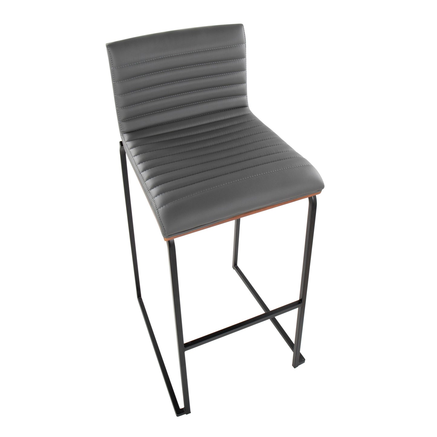 Mason Mara 30" Fixed-Height Barstool - Set of 2 Gray By LumiSource | Bar Stools | Modishstore - 9