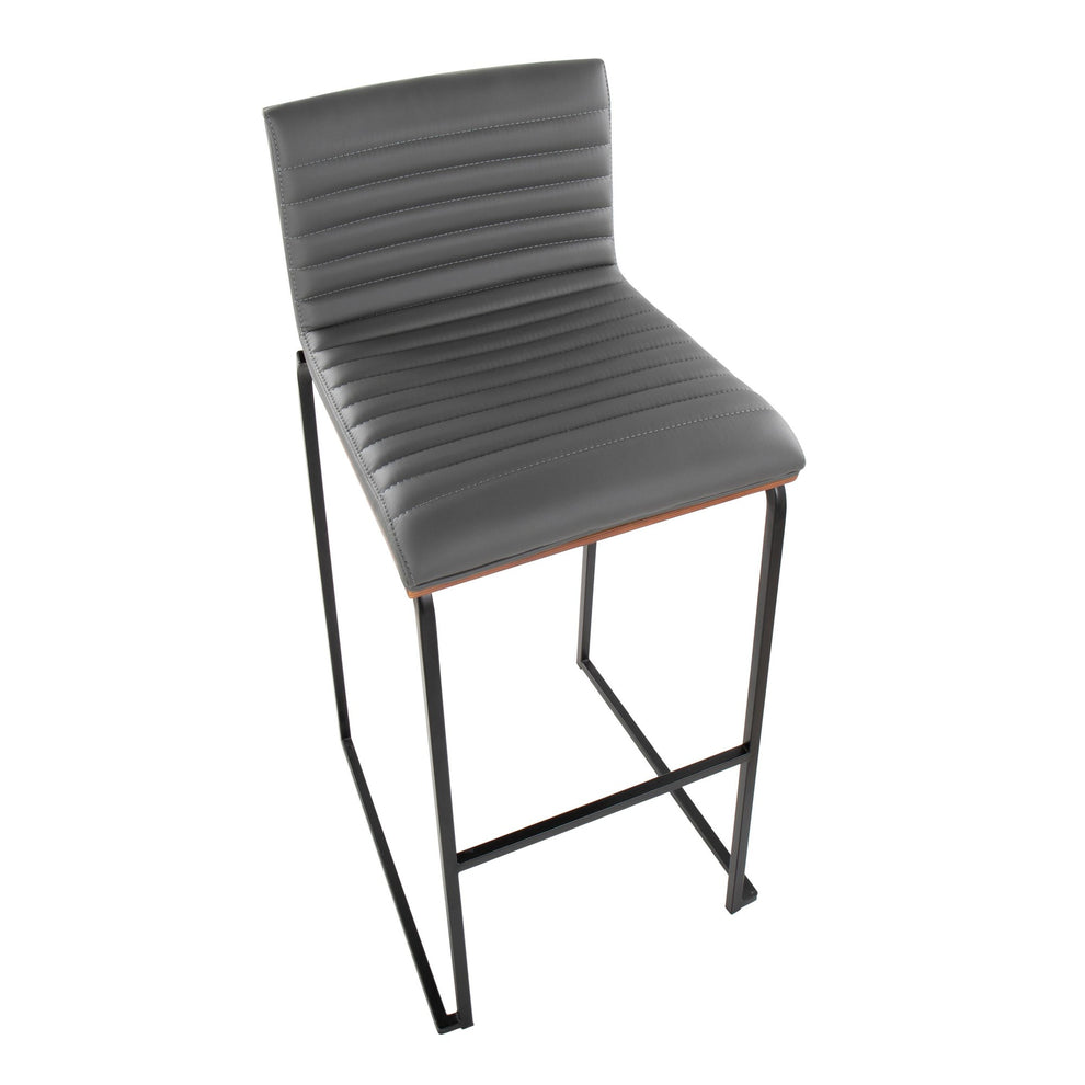 Mason Mara 30" Fixed-Height Barstool - Set of 2 Gray By LumiSource | Bar Stools | Modishstore - 9
