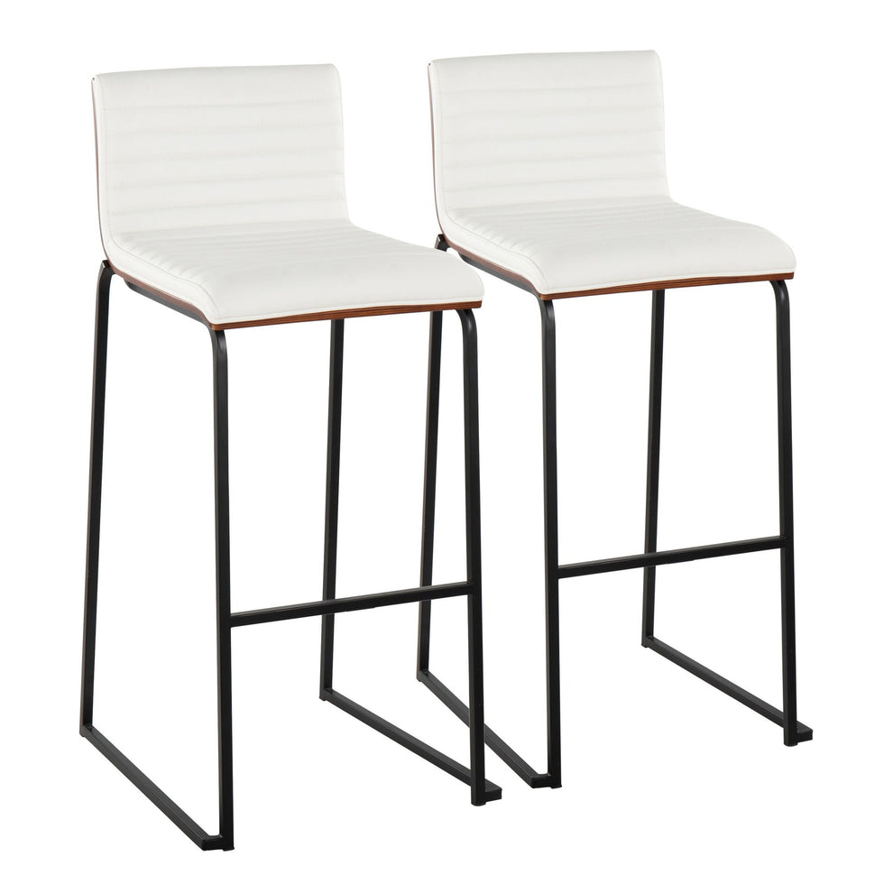 Mason Mara 30" Fixed-Height Barstool - Set of 2 Gray By LumiSource | Bar Stools | Modishstore - 12