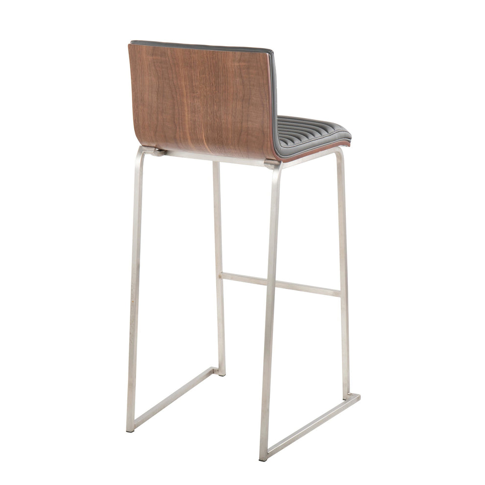 Mason Mara 30" Fixed-Height Barstool - Set of 2 Gray By LumiSource | Bar Stools | Modishstore - 6