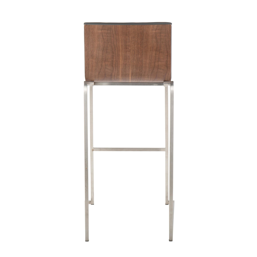 Mason Mara 30" Fixed-Height Barstool - Set of 2 Gray By LumiSource | Bar Stools | Modishstore - 7